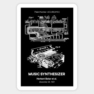 Music Synthesizer Patent White Sticker